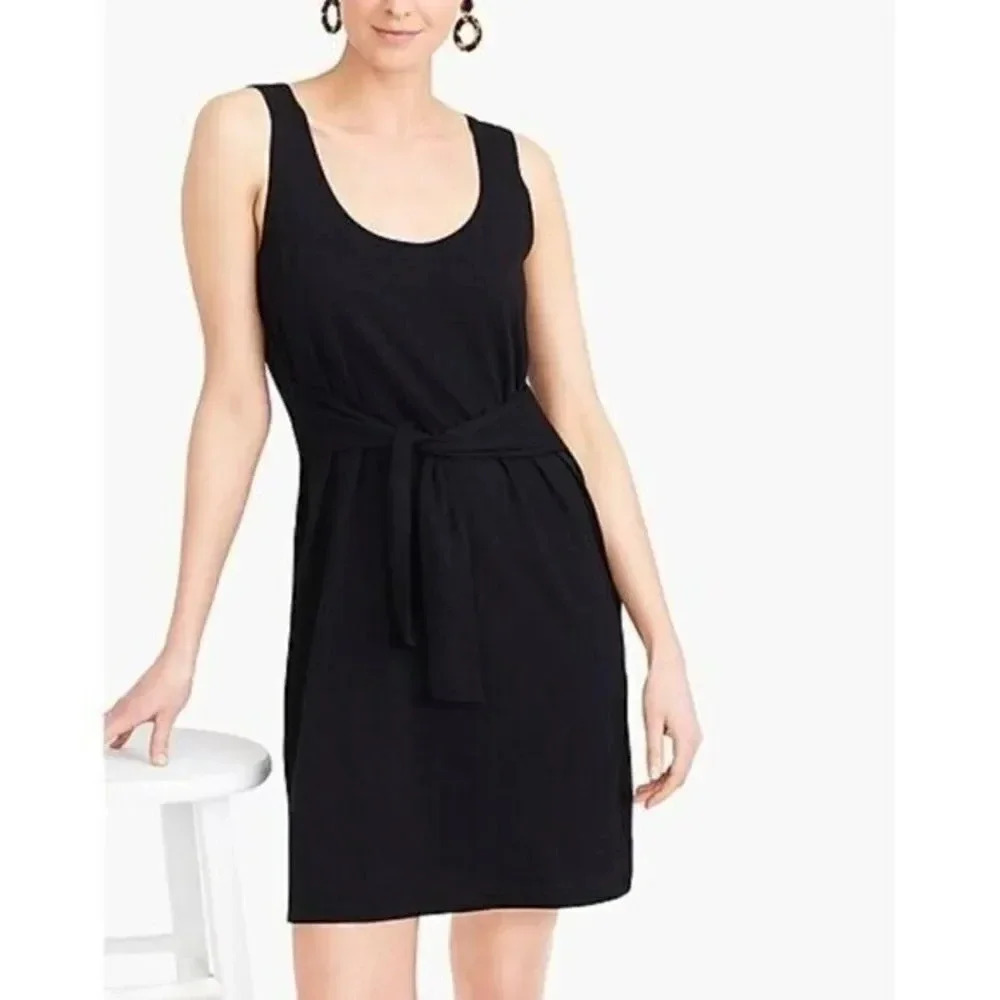 J. Crew Black Scoop Neck Tie Front Mini Dress 3X